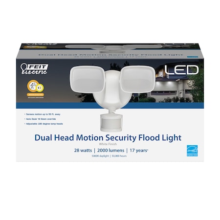 Feit Electric Feit LED Motion-Sensing Hardwired LED White Security Floodlight S9DFL/850MOTWH